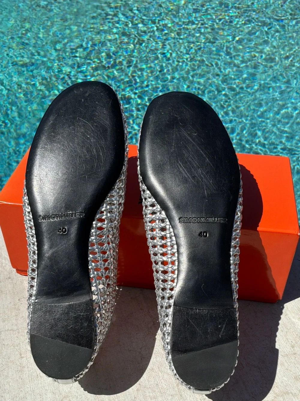 Simon Miller Chrome Woven Riad Ballerina Flats Size 40